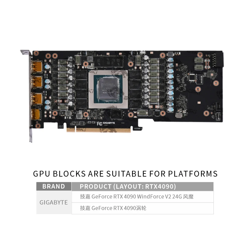 Bykski GPU Block for GIGABYTE  - Rtx 4090 Water Block Full Cover 评论和价格