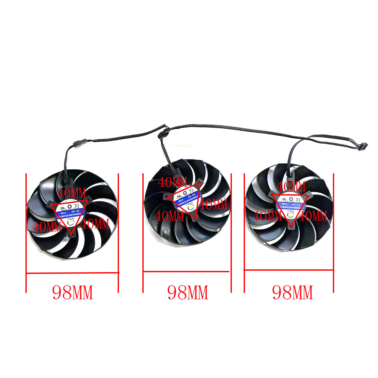 New Cooling Fan 4PIN 98MM CF10 - Rx 7800 Xt 16Gb 评论和价格